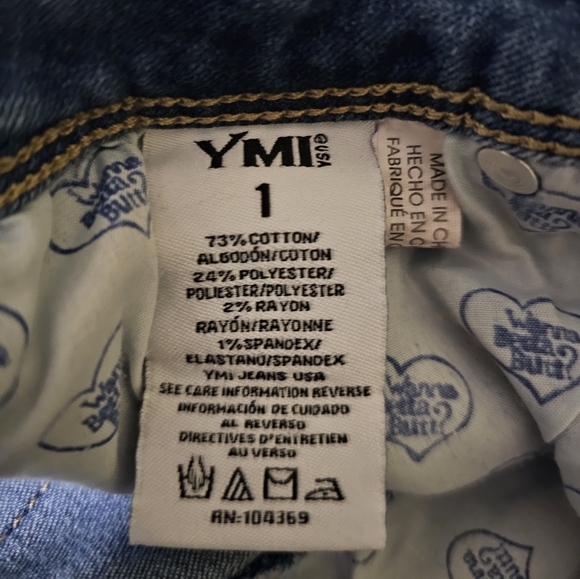 YMI Wanna Bet your Butt? Mid-Rise Jeans shorts Size 1 - Picture 7 of 8